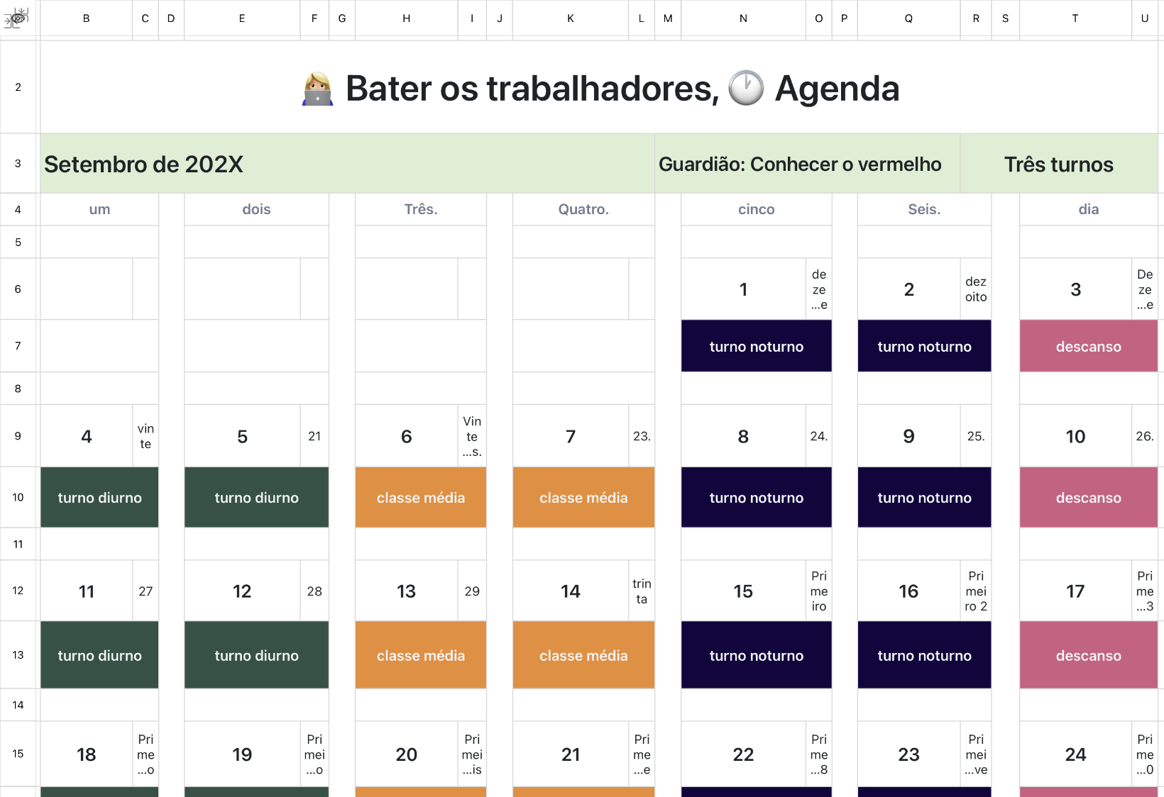 Trabalhadores, horário
